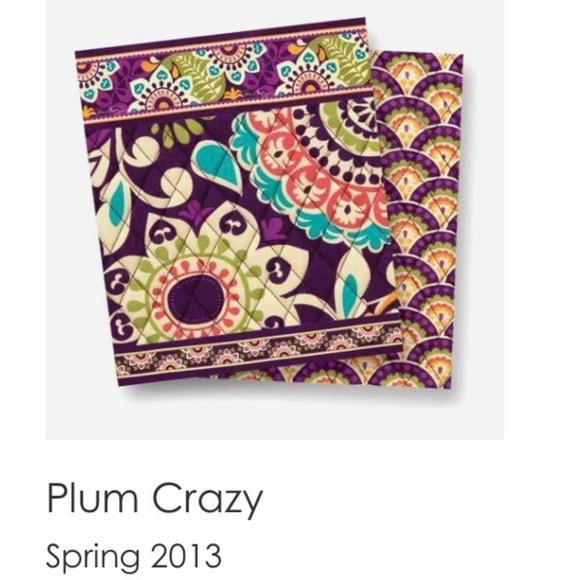 VERA BRADLEY Plum Crazy 2013 Weekender Bag Purple Blue Orange Y2K Travel Quilted - Picture 17 of 17